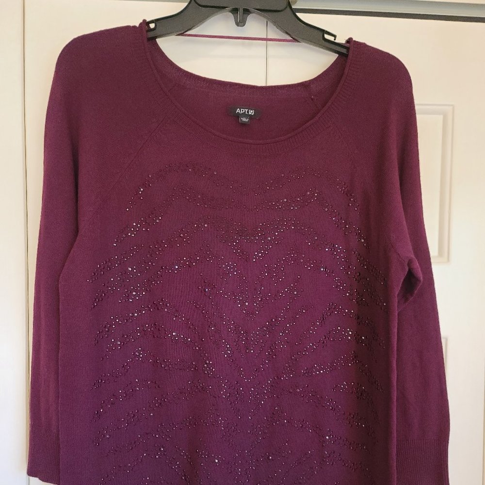 Apt.9 Maroon Sweater with Beads size M